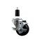 Service Caster 3'' SS Soft Rubber Swivel 1-3/8'' Expanding Stem Caster with Brake SCC-SSEX20S314-SRS-TLB-138 - alternate 1